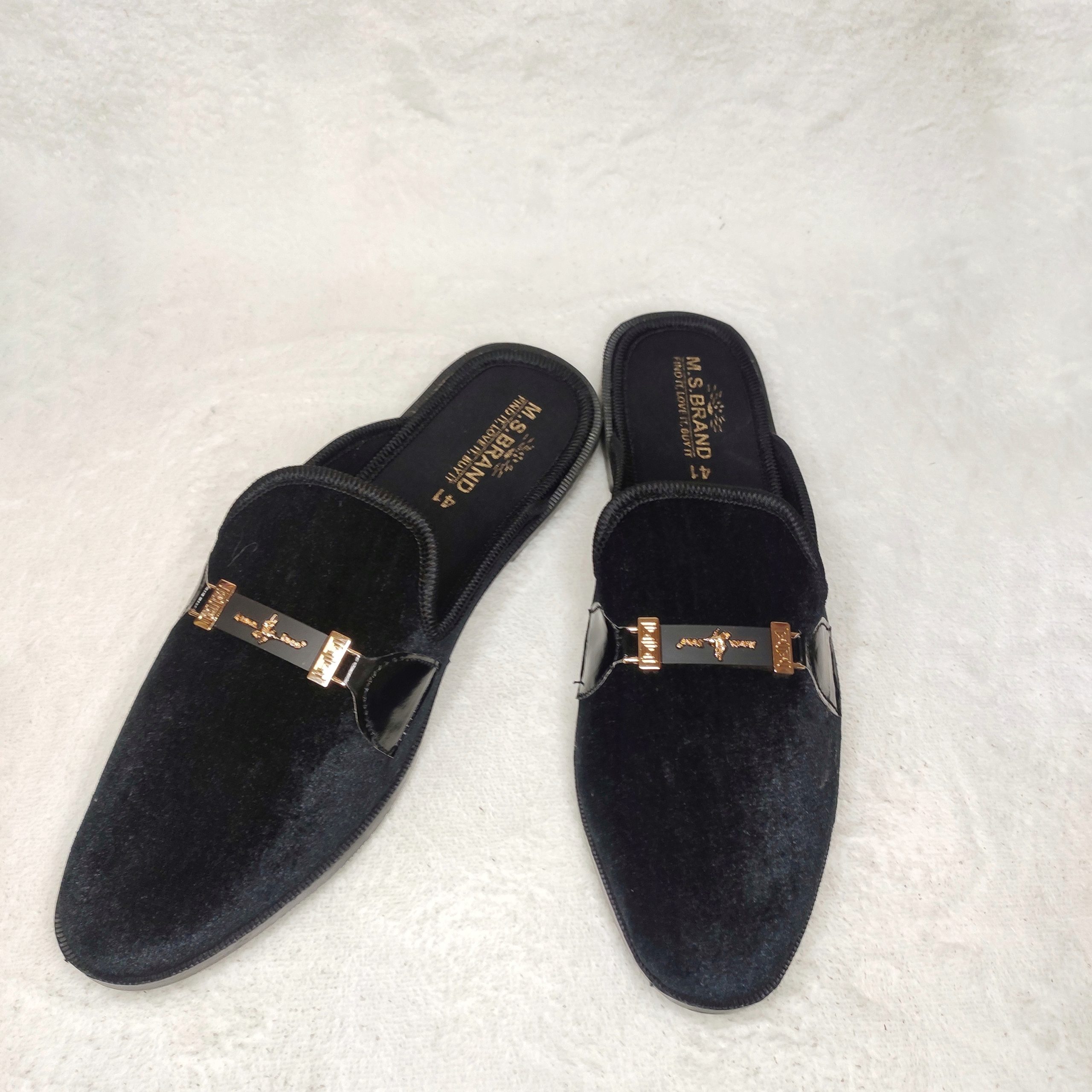 New Fashionable Velvet Half Shoe For Men Black – ZEVIQO